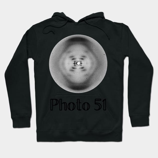 Photo 51  X-ray diffraction of DNA by Rosalind Franklin, Raymond Gosling Nature Women in STEM science Hoodie by labstud